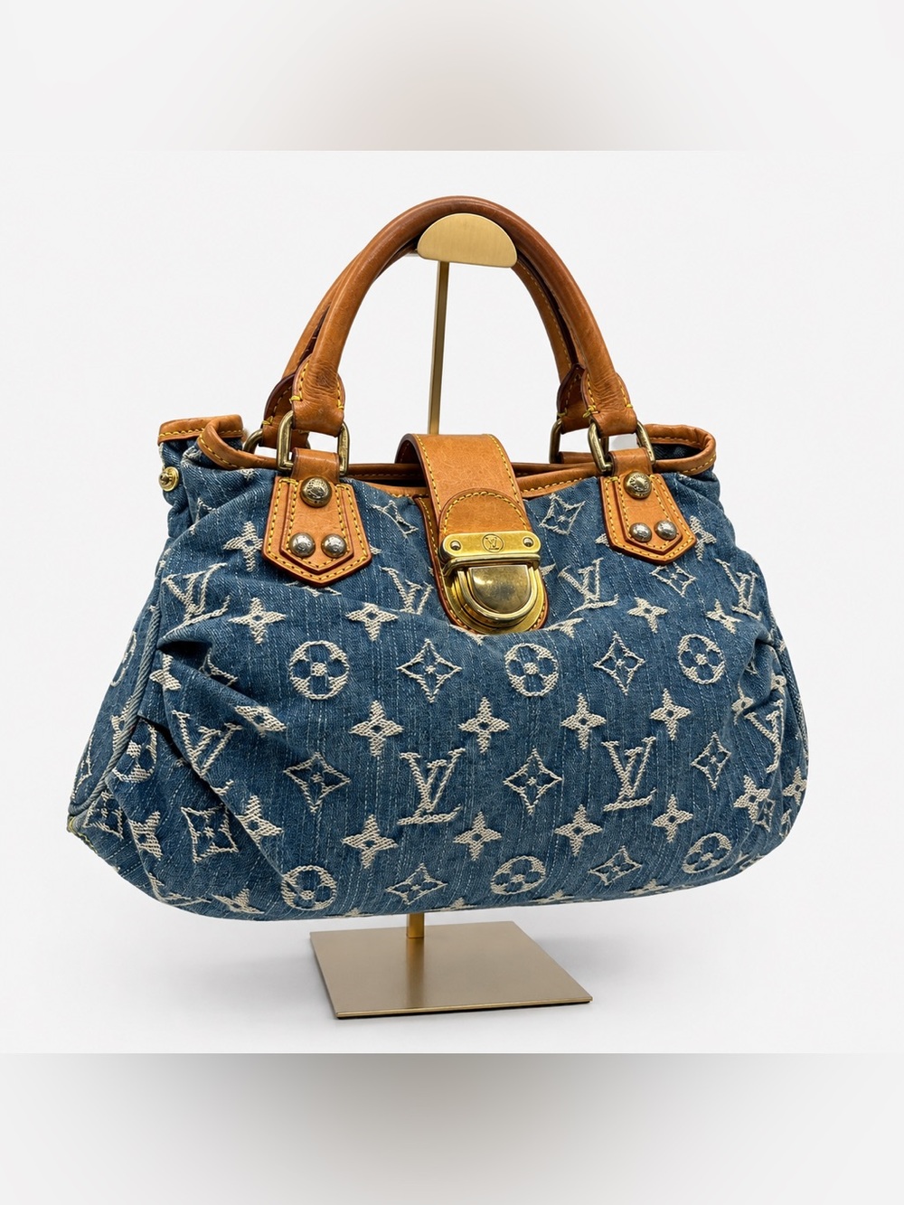 Louis Vuitton Pleaty M95020 Blue Monogram Denim Bag